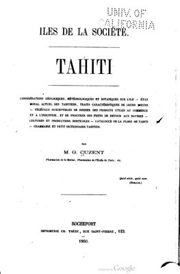 Iles de la Société – Tahiti (1860)