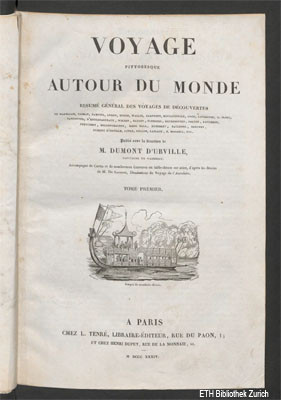 Voyage pittoresque autour du monde par Dumont D’Urville – Tome I (1834)