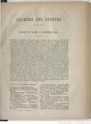 Projet de loi portant ratification de la cession faite à la France, par Sa Majesté Pomare V, de la souveraineté pleine et entière des archipels de la société dépendant de la couronne de Taïti (1880)