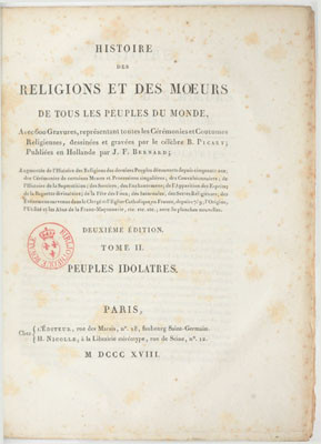 Histoire des religions et des mœurs – Tome II – Peuples idolâtres (1818)