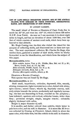List of Land Shells Inhabiting Rurutu, One of the Austral Islands (1879)
