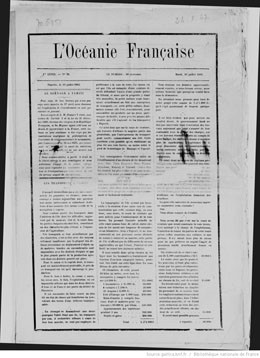 L’Océanie française du 10 juillet 1883
