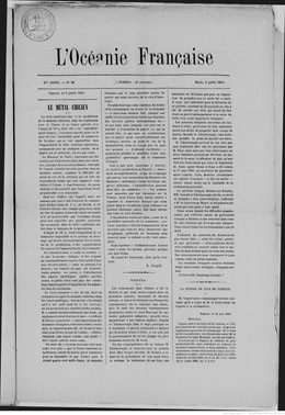 L’Océanie française du 8 juillet 1884