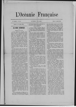 L’Océanie française du 15 juillet 1884