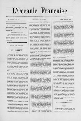 L’Océanie française du 22 juillet 1884