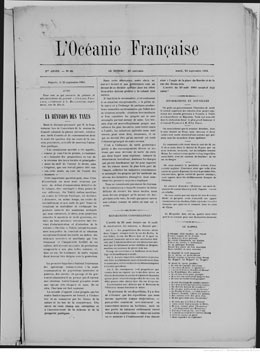 L’Océanie française du 23 septembre 1884