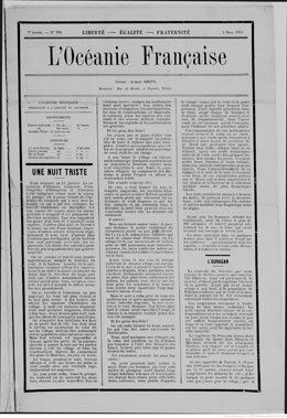 L’Océanie française du 4 mars 1903 – Ouragan aux Tuamotu