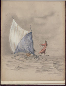 Papara, indienne venant de Moorea – Dessin de C.C. Antiq (1845-1847)