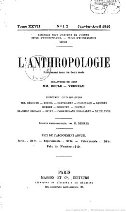 Mélanges anthropologiques – IV Polynésiens (1916)