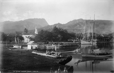 Port de Papeete, Tahiti par George Dobson Valentine (1887)