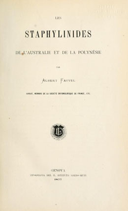 Les staphylinides de l’Australie et de la Polynésie (1877)