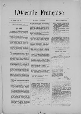 L’Océanie française – N°104 – 23 décembre 1884