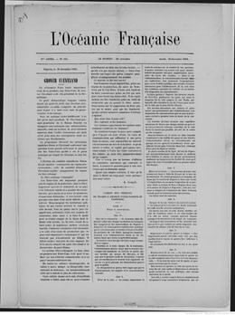 L’Océanie française – N°105 – 30 décembre 1884