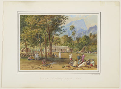 Visite du Duc d’Edinburgh à Papeete – Tahiti – Nicholas Chevalier (1869)