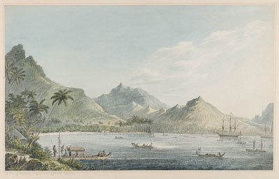 Une vue de Huahine – John Webber (1778)