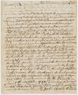 Lettre de James Cook au capitaine John Walker (1775)