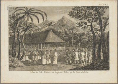 Cession de l’île d’OTahiti au capitaine Wallis par la reine Oberea (1773)