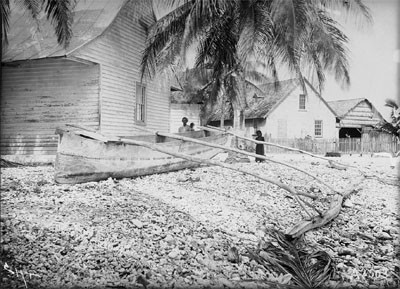 Pirogue cousue sur la plage à Makemo – Photo N°A2503 – Harry Clifford Fassett (1899-1900)