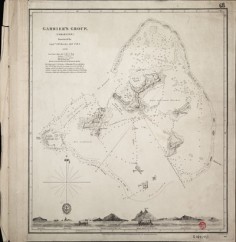 Carte des îles Gambier par le capitaine F.W. Beechey (1831)