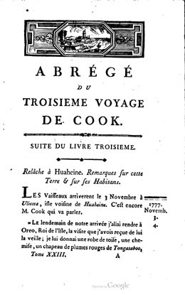 Abrégé du troisième voyage de Cook – Tome vingt-troisième (1786)