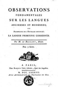 Observations fondamentales sur les langues anciennes et modernes – Langue de l’île de Taïti (1787)