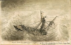HMS Dido dans un cyclone au large de Raiatea (1856)