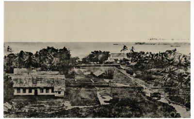 Centre de Papeete et case de la reine Pomare (1859)