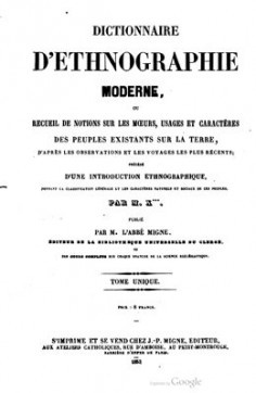 Dictionnaire d’ethnographie moderne (1853)