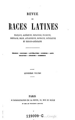 Revue des races latines – Colonies françaises (1859)