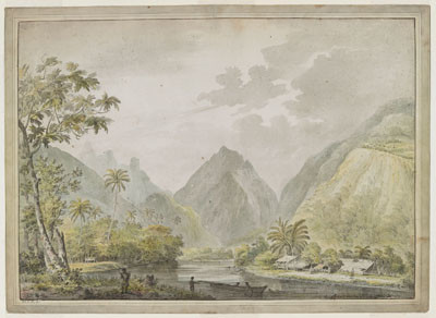 Baie de Vaitepiha & le Resolution dans Resolution cove (1777-1778)