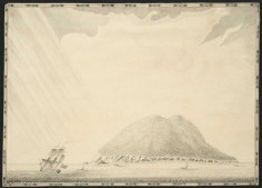 Le Dolphin croise au large de Mehetia (1767)