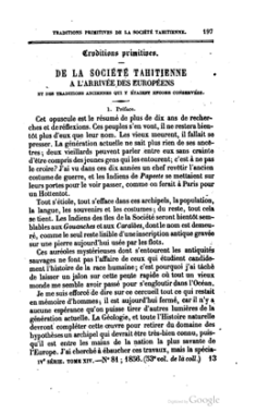 De la société tahitienne à l’arrivée des Européens (1856)