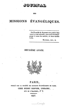 Journal des missions évangéliques – deuxième année