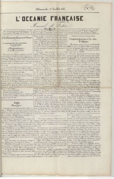 L’Océanie française – Journal de Tahiti N°13 – 28 juillet 1844