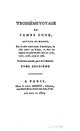 Troisième voyage de James Cook – Tome deuxième (1804)