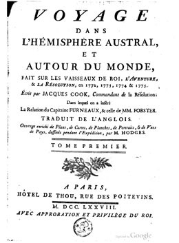 Voyage dans l’hémisphère austral, et autour du monde – Tome Premier (1778)