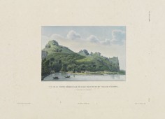 Vue de la partie méridionale de l’île de Maupiti et du village d’Atipiti (1826)