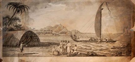 Scène de vie sur une rive de Raiatea (1773)