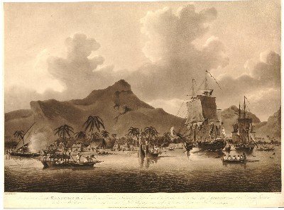 Vue de Huahine l’une des îles de la Société (1788)