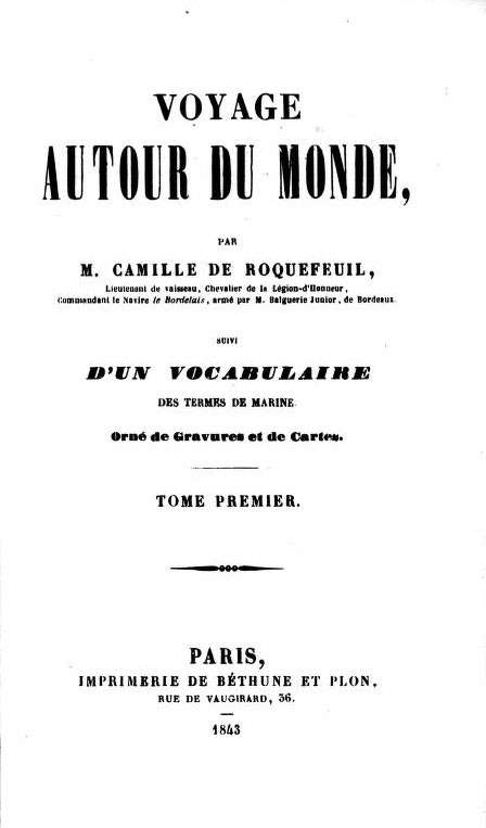 Voyage autour du monde – Tome I (1843)