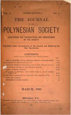 The journal of the Polynesian Society – Vol. IV (1895)