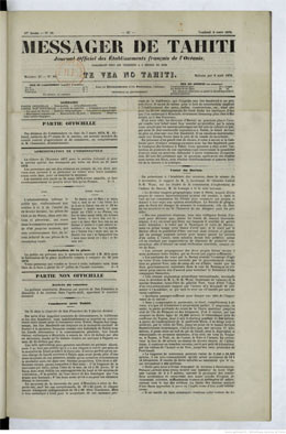 Messager de Tahiti du 8 mars 1878