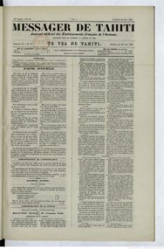 Messager de Tahiti du 22 mars 1878