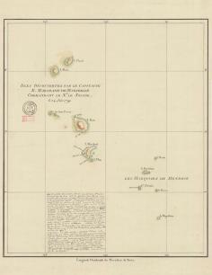 Carte des îles Marquises découvertes par E. Marchand (1791)