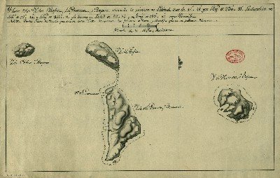 Carte nautique de Bora Bora, Raiatea, Tahaa et Huahine (1772)