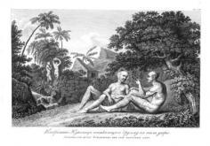 Marquisien de Nuku Hiva se laissant tatouer (1814)