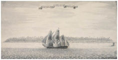 Dessin de Samuel Wallis : Nukutavake (1767)