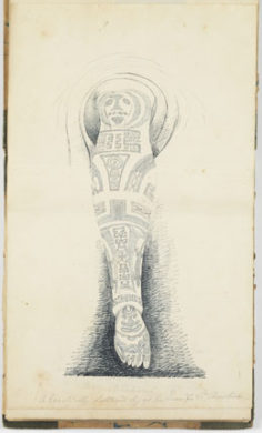 Tatouage de la jambe de la reine de Santa Christina (1837-1840)