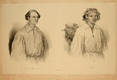 Le mari de la reine Pomare et  Poheno, jeune Taïtien (1846)