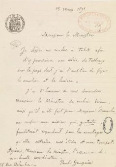 Lettre de candidature de Paul Gauguin (1891)